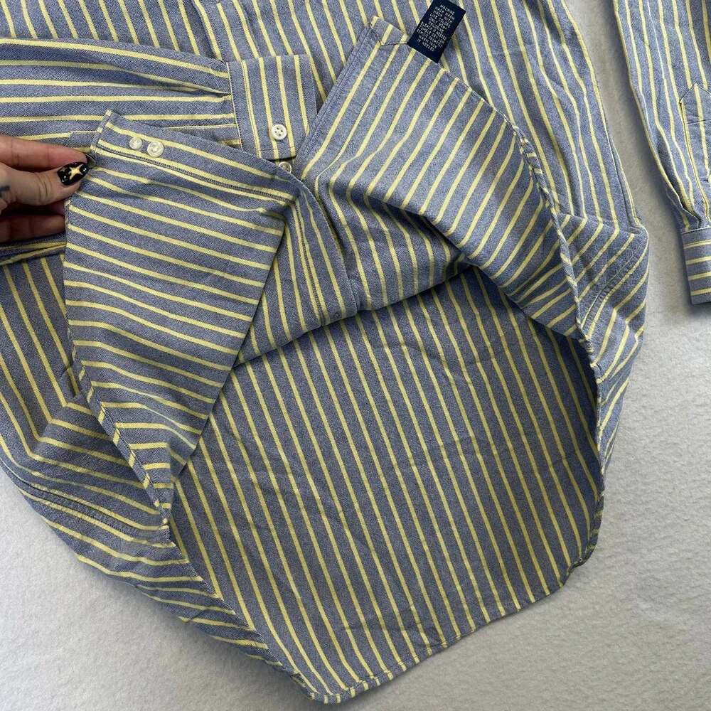 Ralph Lauren Shirt Boys 20 Stripe Button Down Long Sleeve Flesh Pony Logo Casual